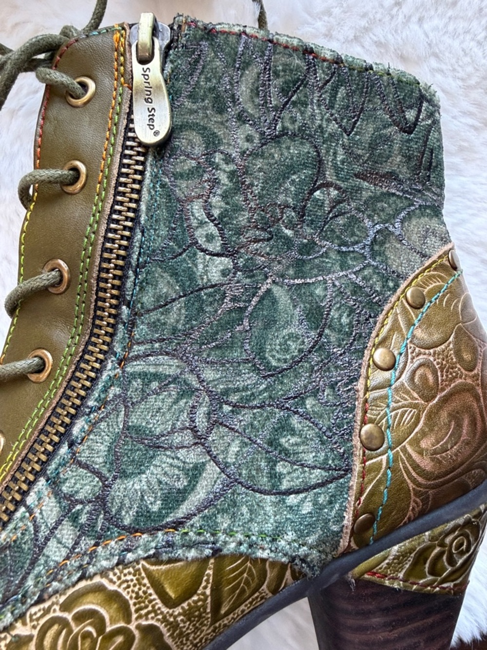 L’artiste Spring Step Avyanna Cap Toe Bootie Olive Green size EU 40/US 9 - Picture 14 of 16